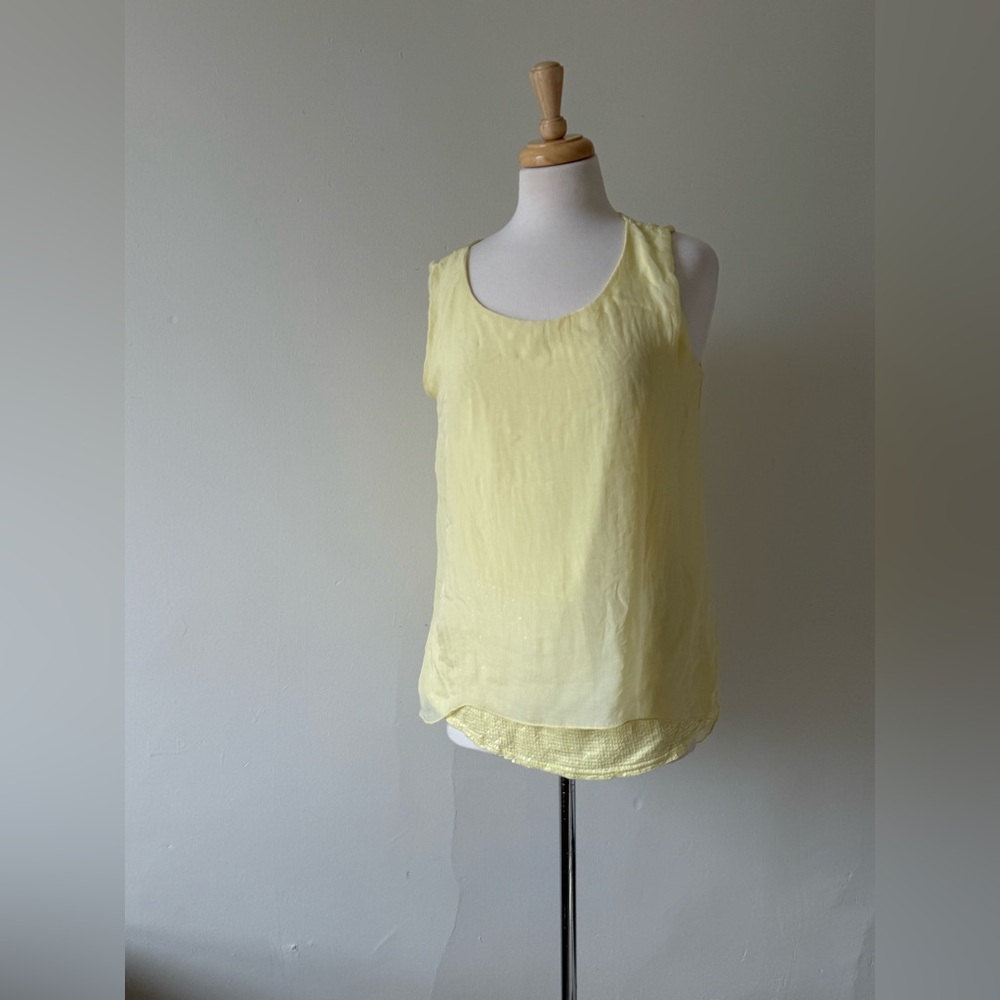 Elena Baldi Made in Italy Silk Blend Yellow Tank – Size M